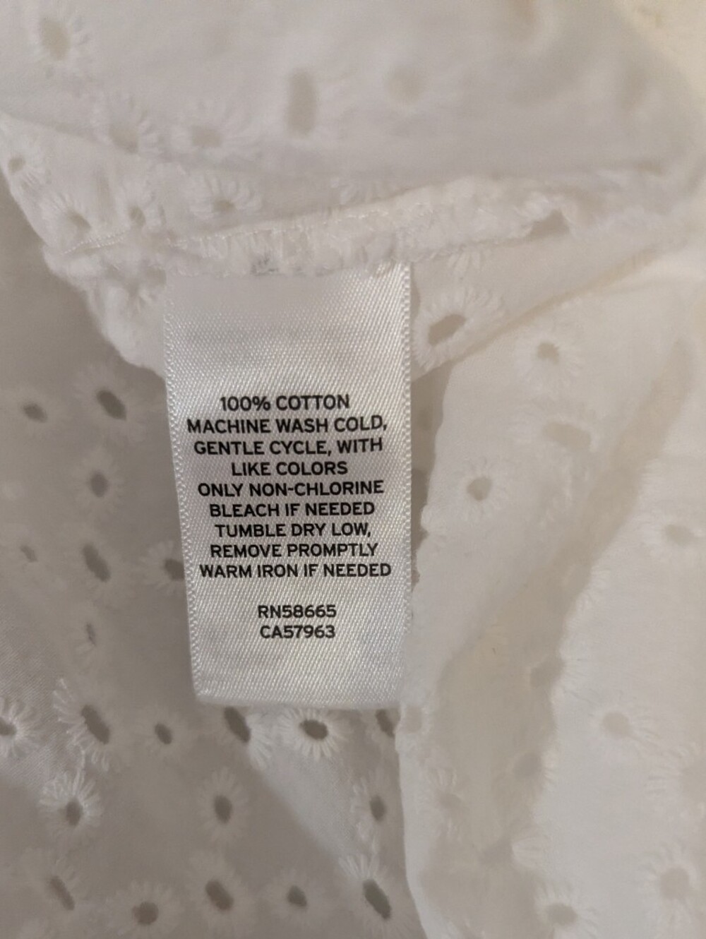 White Eyelet Cotton Women’s Top - Picture 5 of 5